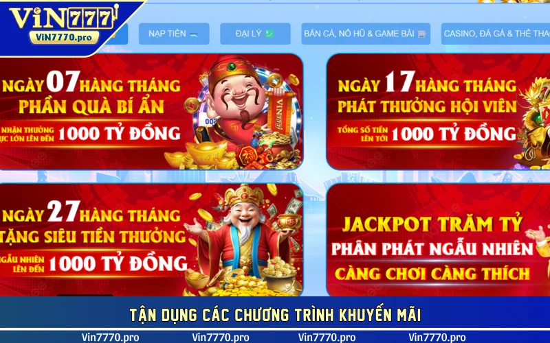 Tận dụng các chương trình khuyến mãi